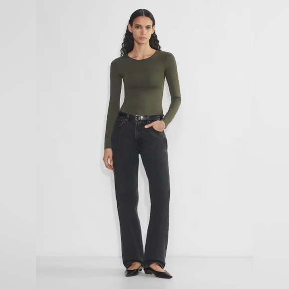 Aritzia Original Contour Crew Bodysuit Second-skin Crewneck Long Sleeve Small - Picture 7 of 7